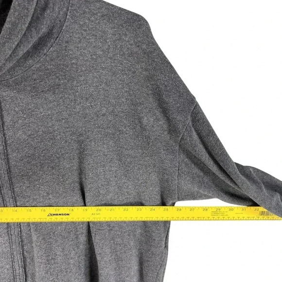 J Jill PURE JILL Womens L RELAXED KNIT 147021 Dark Charcoal Heather PONCHO Tunic - Picture 6 of 13